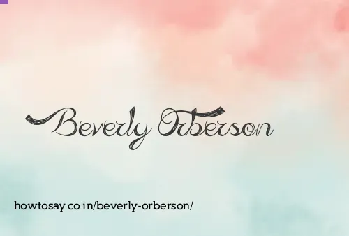 Beverly Orberson