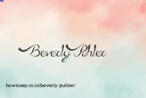 Beverly Puhler