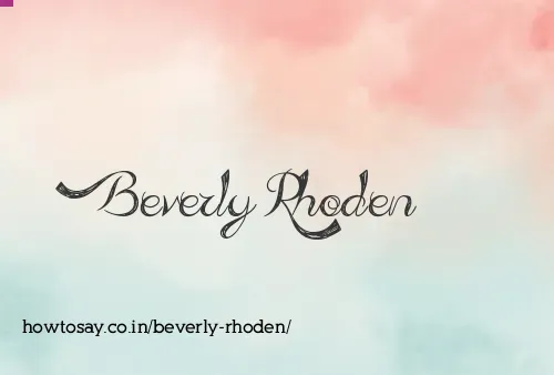 Beverly Rhoden