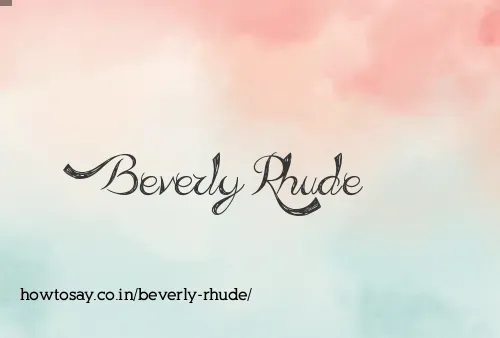 Beverly Rhude