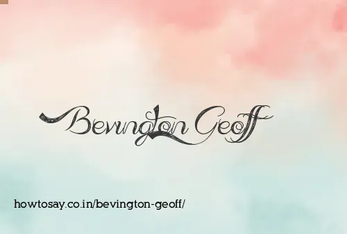 Bevington Geoff