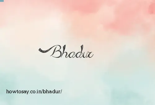 Bhadur