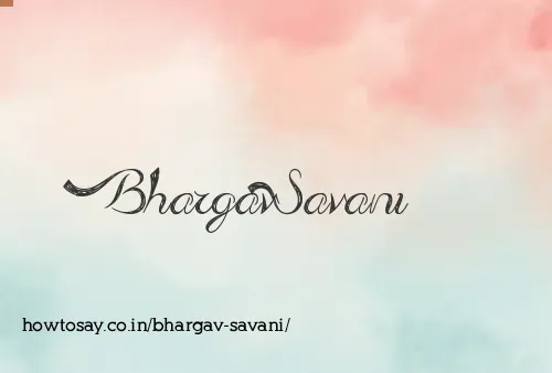 Bhargav Savani