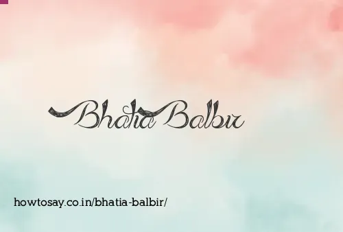 Bhatia Balbir