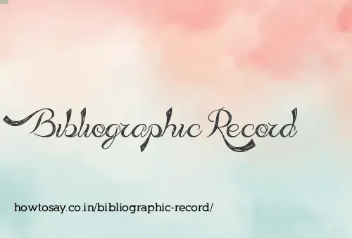 Bibliographic Record