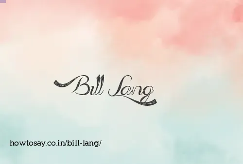 Bill Lang