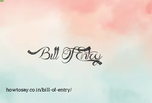 Bill Of Entry