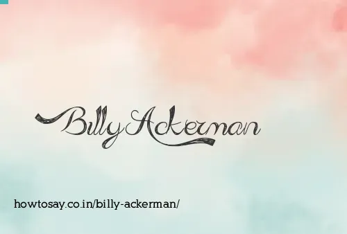 Billy Ackerman