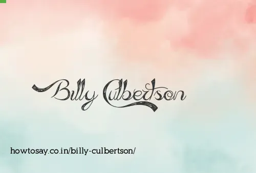Billy Culbertson