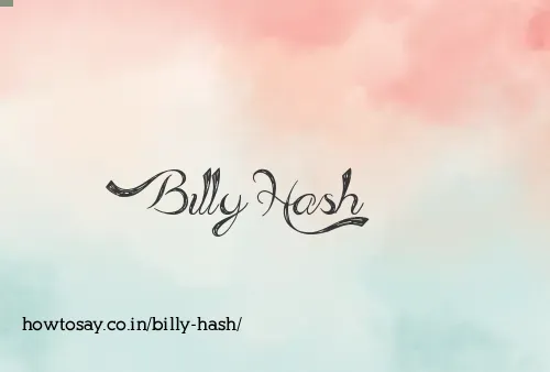 Billy Hash
