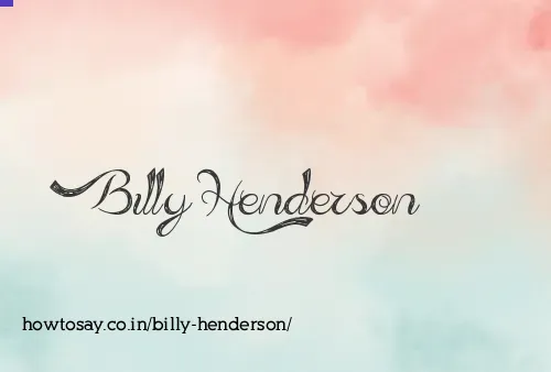 Billy Henderson