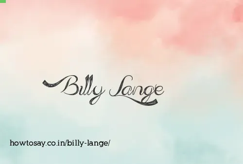 Billy Lange