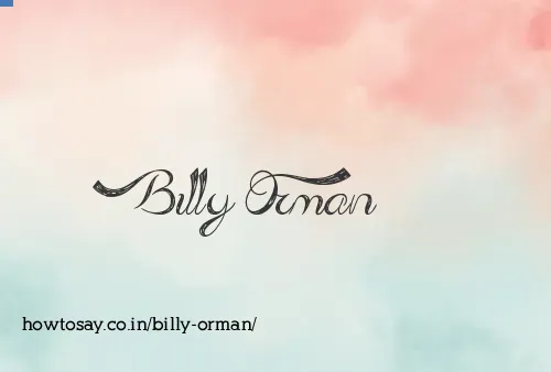 Billy Orman