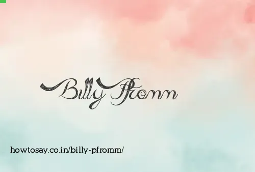 Billy Pfromm