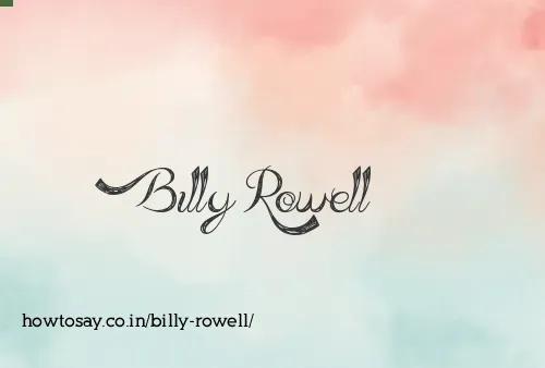 Billy Rowell