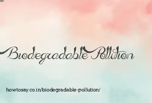 Biodegradable Pollution