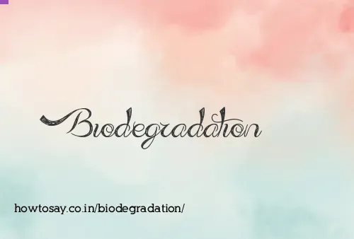 Biodegradation