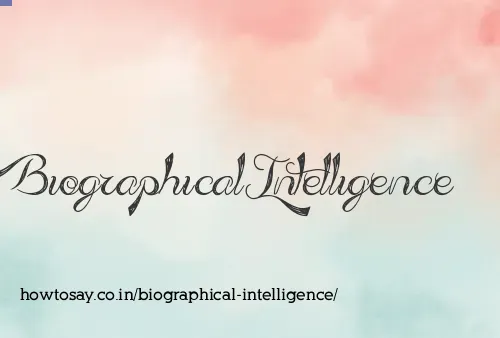 Biographical Intelligence