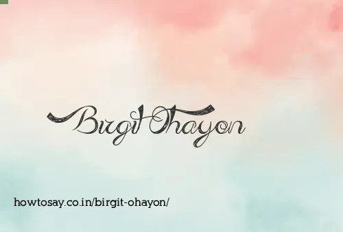 Birgit Ohayon