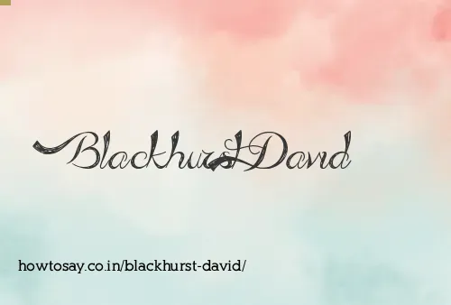 Blackhurst David