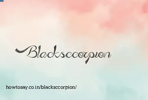 Blacksccorpion