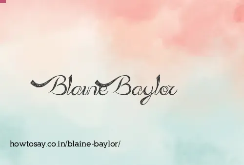 Blaine Baylor