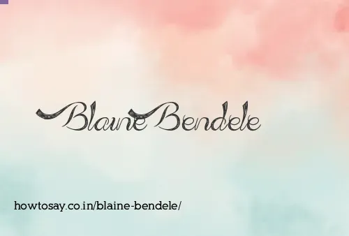 Blaine Bendele