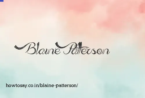 Blaine Patterson