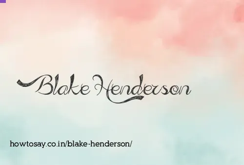 Blake Henderson