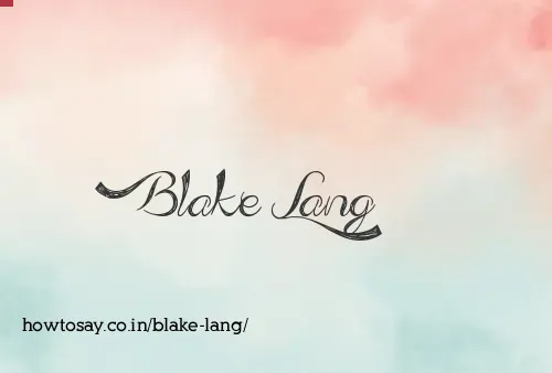 Blake Lang
