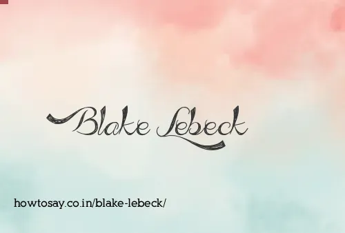 Blake Lebeck