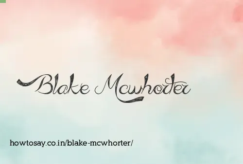 Blake Mcwhorter