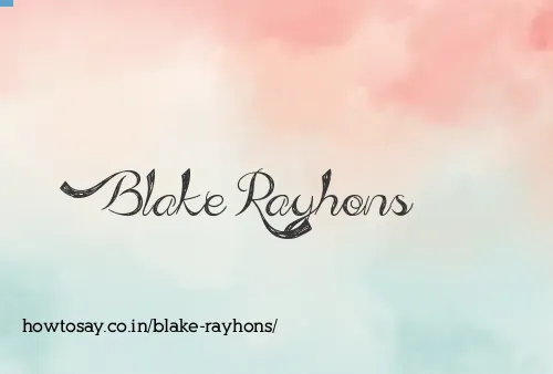Blake Rayhons
