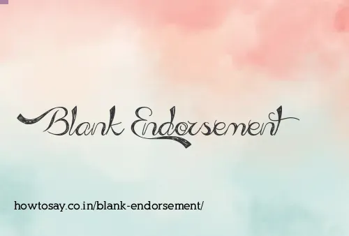 Blank Endorsement