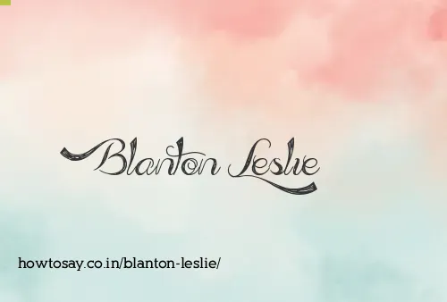 Blanton Leslie