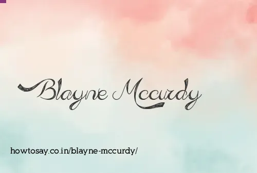 Blayne Mccurdy