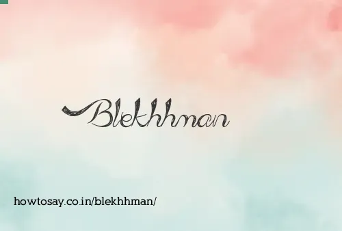 Blekhhman