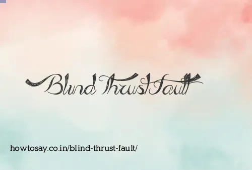 Blind Thrust Fault