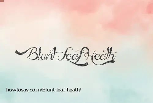 Blunt Leaf Heath