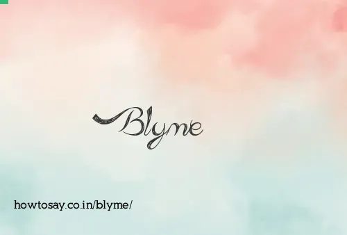 Blyme