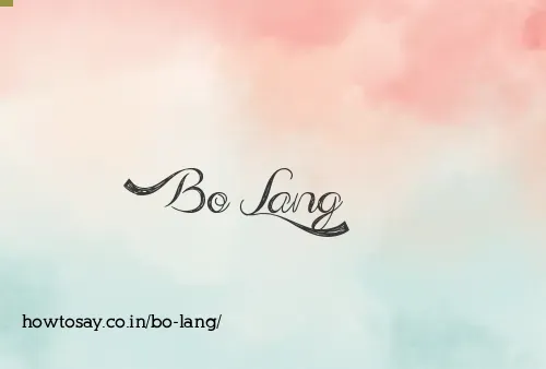 Bo Lang
