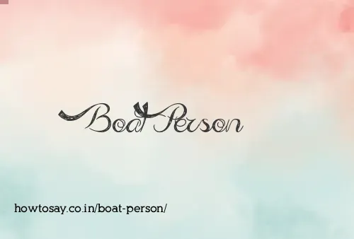 Boat Person