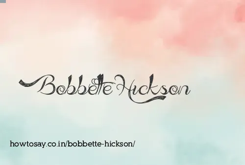 Bobbette Hickson