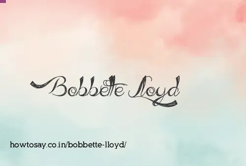 Bobbette Lloyd