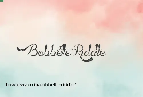 Bobbette Riddle