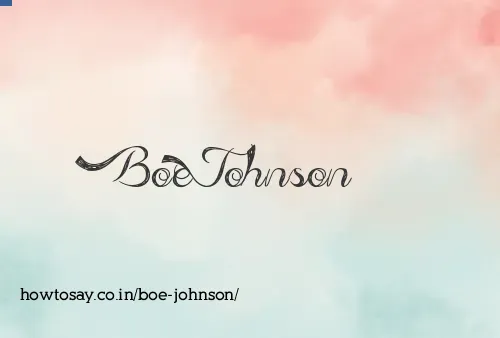 Boe Johnson
