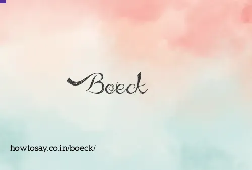 Boeck