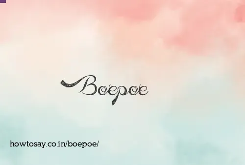 Boepoe