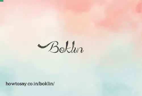 Boklin