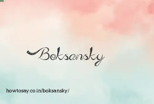 Boksansky